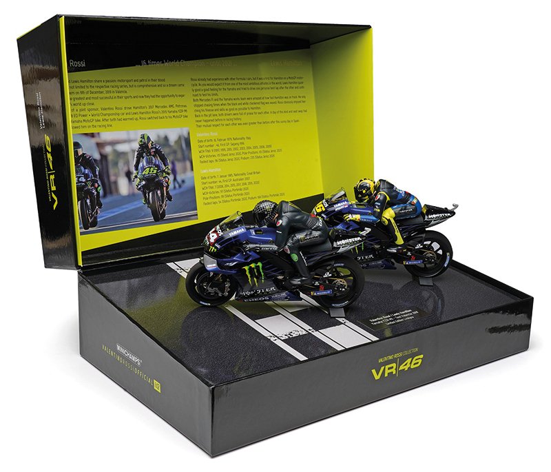 Minichamps 1-12 Rossi and Hamilton 2019 Ride Swap 2